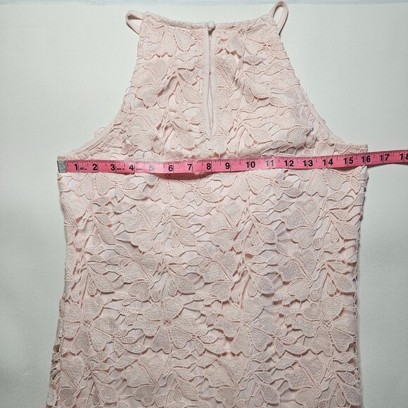 Cottagecore Pastel Pink Mini Scalloped Lace Halter Dress, A New Day™, XS, NWT - Picture 4 of 8